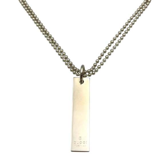 Gucci necklace plate design sterling silver (925) men's.